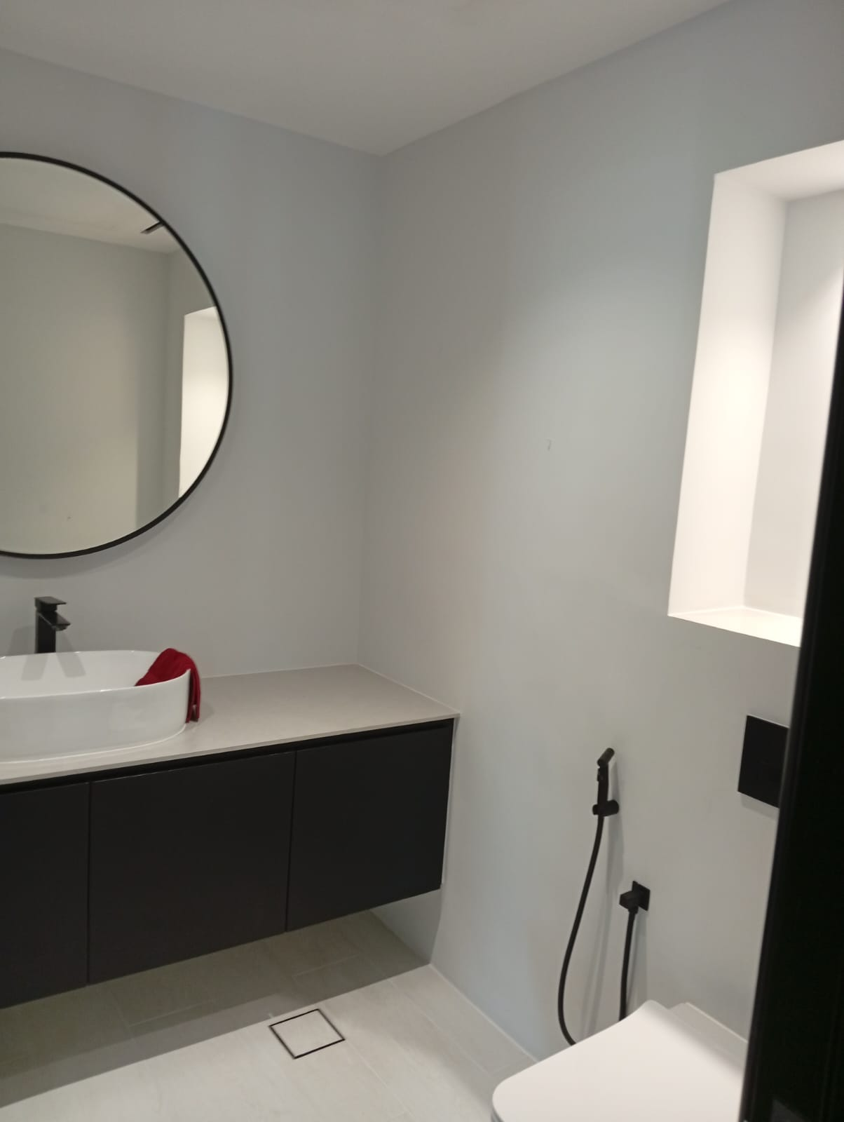 Completed bathroom — clean modern finish