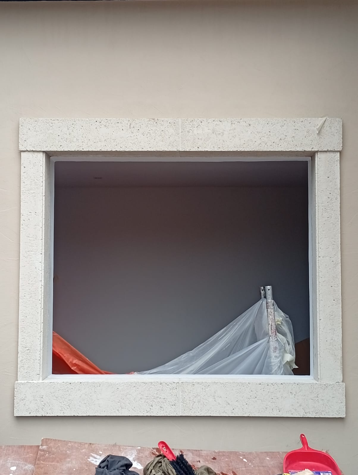 Stone frame cleaned and resealed