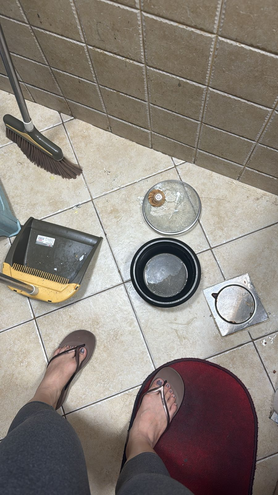 Floor drain covers removed and cleared of blockage